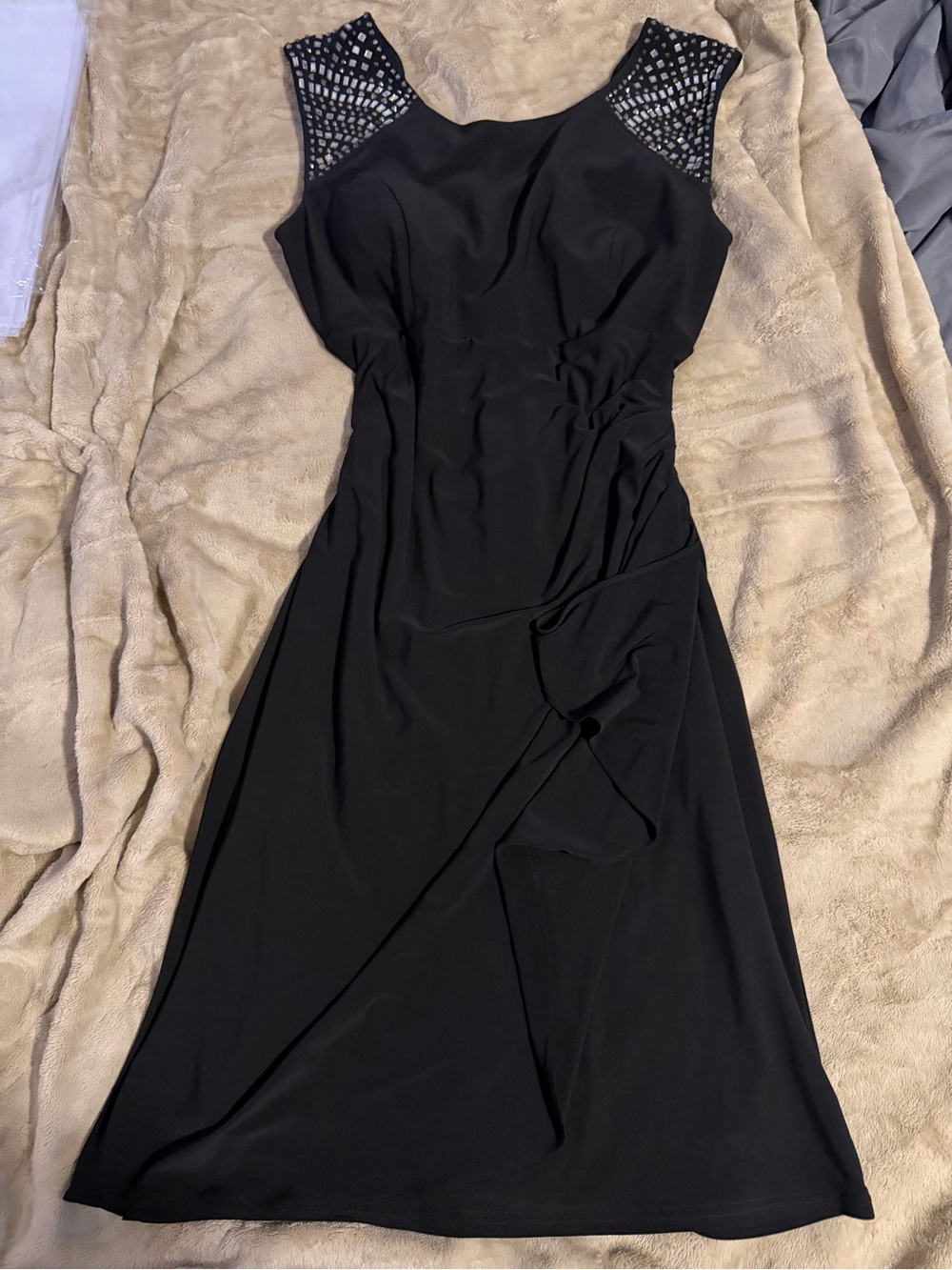 R&M Richards Cocktail Dress Rhinestone Geometric Size 8